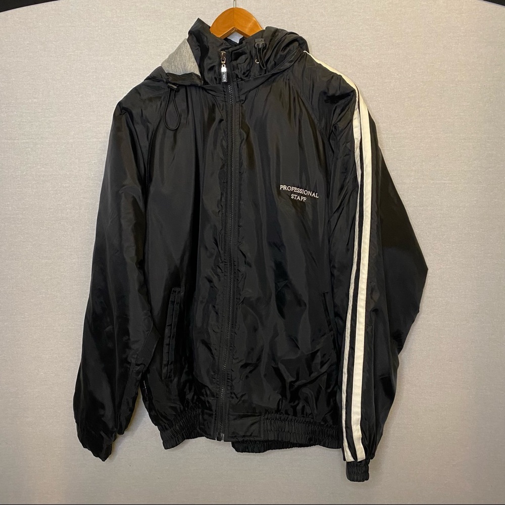 Roots Golf Jacket Black Lined Professional Staff Logo Embroidered Men’s Large